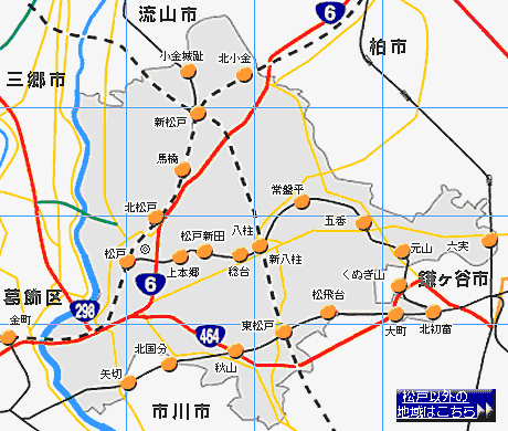 松戸市全体の地図